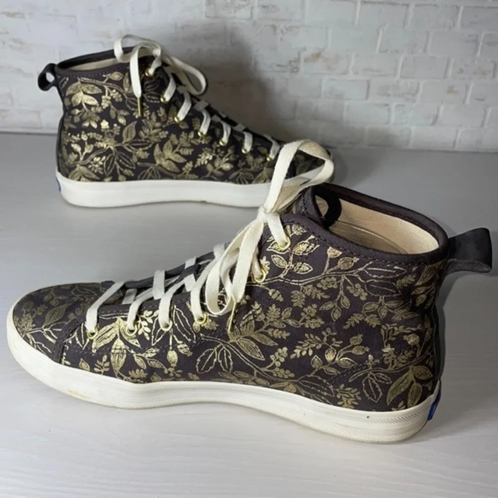 Anthropologie Rifle Paper Keds Queen Anne Floral High Top Sneakers Casual Shoes